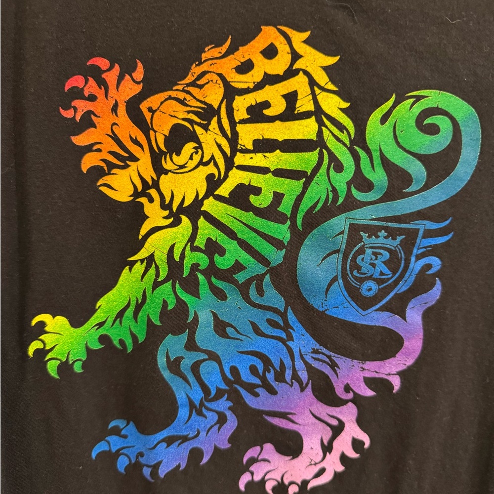 Real Salt Lake Women's Team Pride Logo V-Neck T-Shirt - Black women’s large